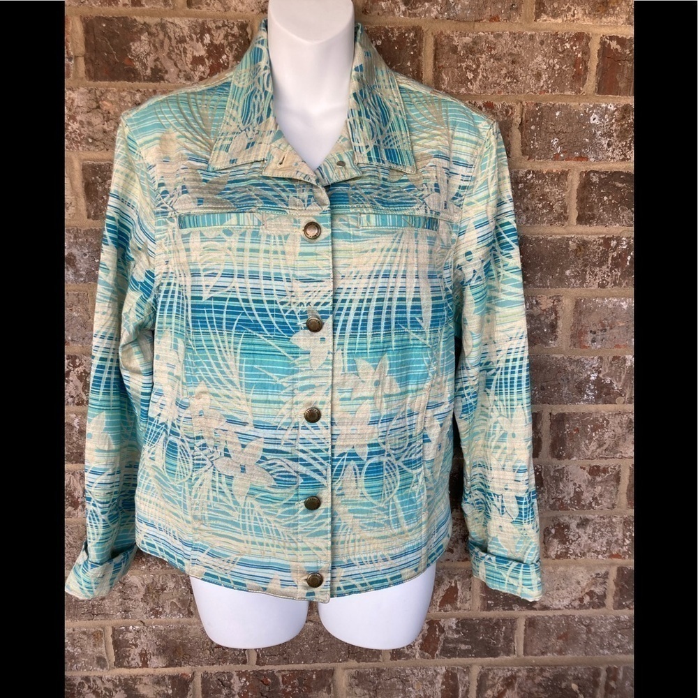 Jamaica Bay Floral Print Button Front Jacket PXL
